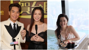 湯洛雯著性感晚裝坐地曬美腿極誘惑, 疑公開馬國(guó)明專屬視角