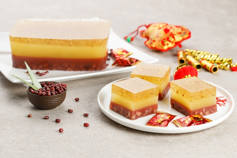 城景國(guó)際的新口味“金箔桂花金菠蘿十勝紅豆糕”（$288）