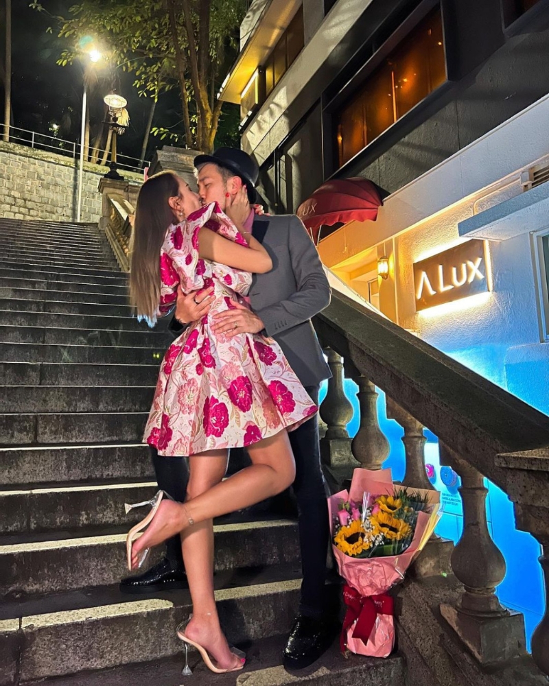 楊洛婷昨晚分享與丈夫Tim慶祝情人節(jié)的照片及影片。