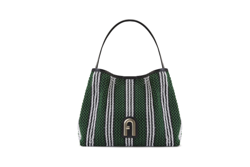 Primula條紋編織面料大型號手袋/$4，360/Furla。