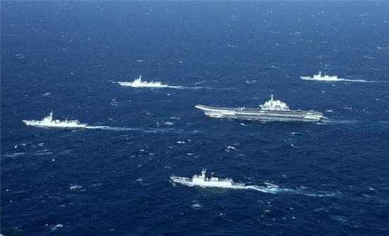 中國(guó)遼寧艦航母艦隊(duì)。