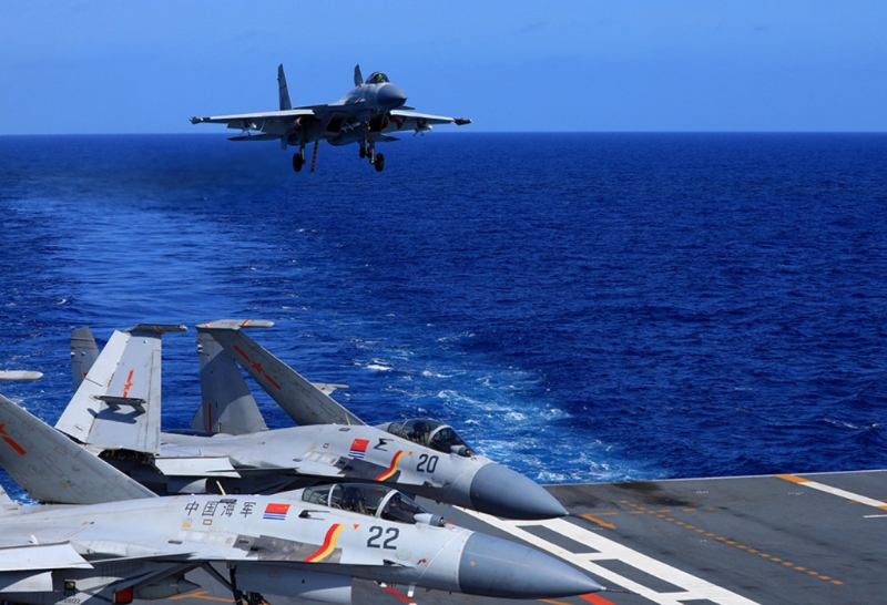 遼寧艦上的艦載機(jī)。