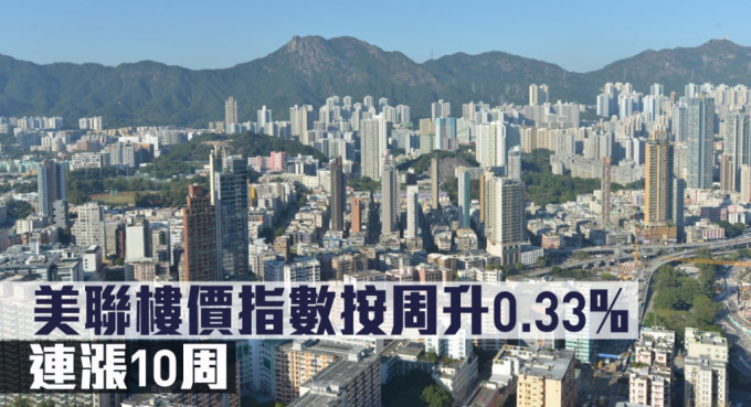 美聯(lián)樓價(jià)指數(shù)按周升0.33%。
