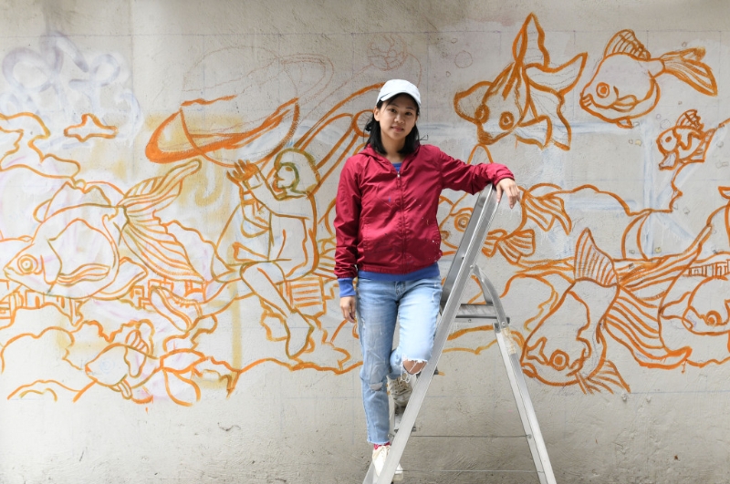Vivian Ho今次以夢境為題材的作品，當(dāng)中魚是她最喜歡畫的事物。