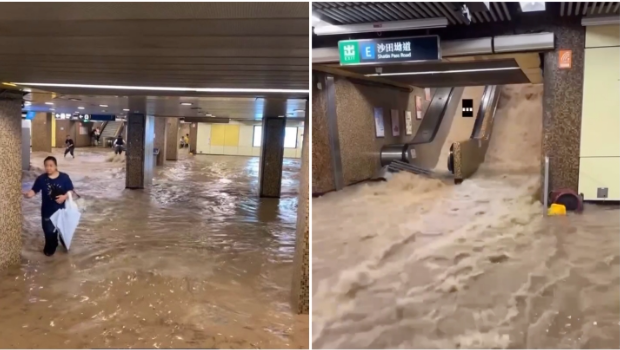 黃泥水涌入黃大仙站
