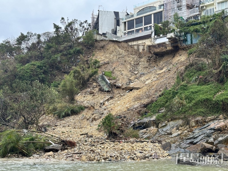 紅山半島大面積山泥傾瀉。 資料圖片