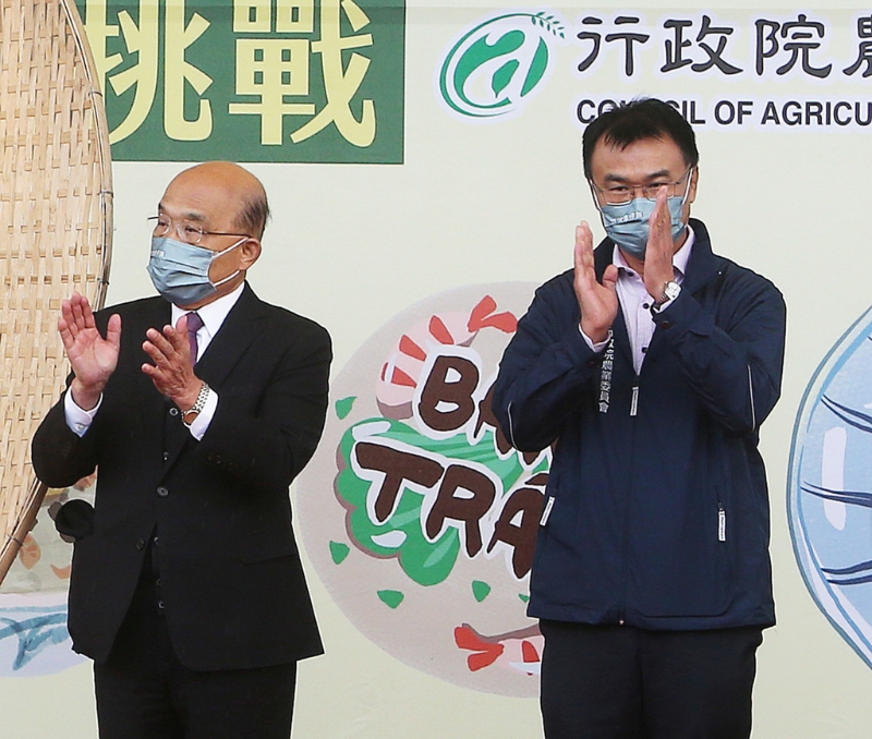 陳吉仲（右）傳出請辭消息蘇貞昌（左）痛斥“有人急著放話操作”。