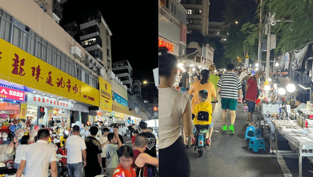 深圳華強北“鬼市”位于福田區(qū)愛華市場附近，不少攤販會以低價售賣電子產(chǎn)品、電子配件、化妝品、手袋、衣服等