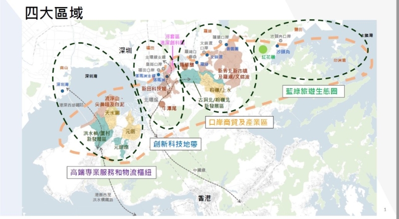 「北部都會區(qū)」四大區(qū)域。