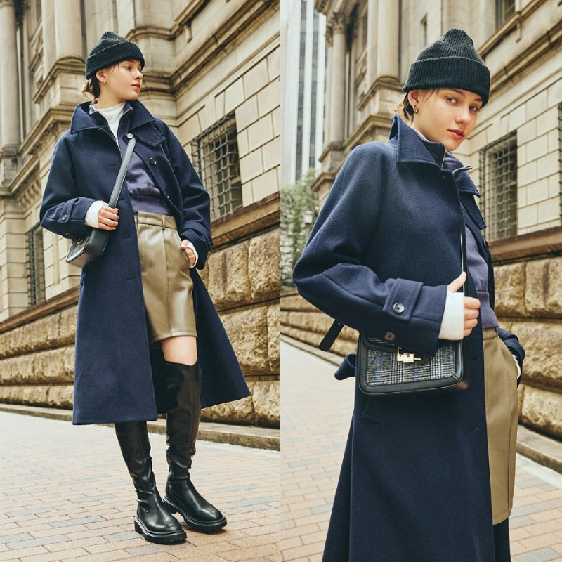 男女裝人氣秋冬服飾，COZY MELTON Balmacaan coat $499