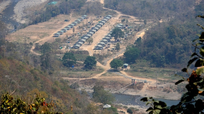 緬甸少數(shù)民族叛亂組織“欽民族陣線”位于印緬邊境的一處營地。