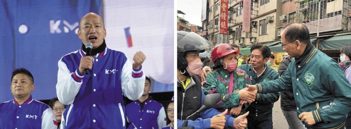國民黨不分區(qū)“立委”候選人韓國瑜(左圖)、“立法院長”游錫堃（右圖）。