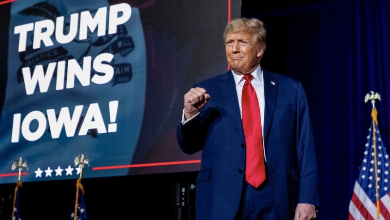特朗普官司纏身但人氣爆燈，先拔頭籌贏得共和黨2024年總統(tǒng)選舉首場初選衣阿華州。 美聯(lián)社