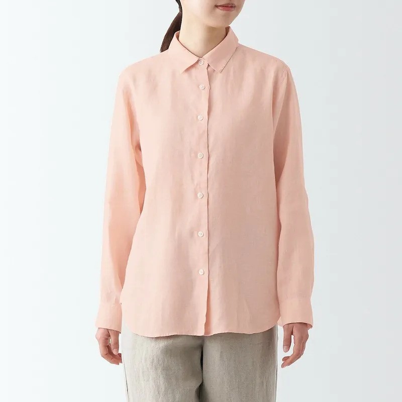 女裝洗水麻質(zhì)長(zhǎng)袖裇衫，原價(jià)$320、現(xiàn)售$188，MU。