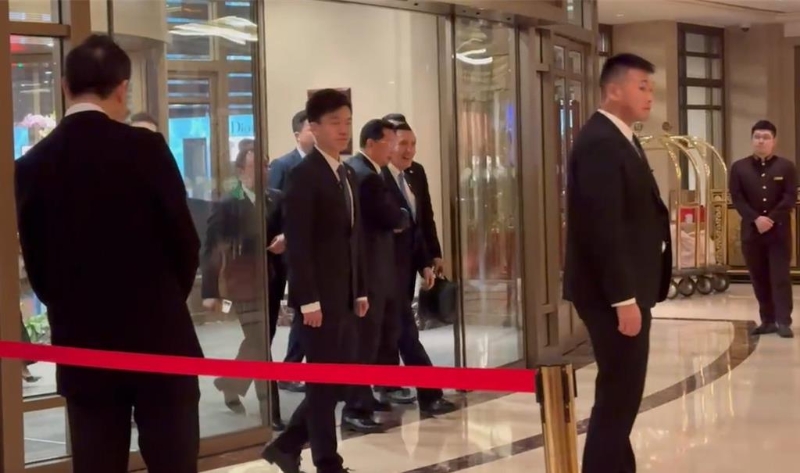 馬英九10日晚間與習(xí)近平結(jié)束晚宴后，回到下榻的飯店。