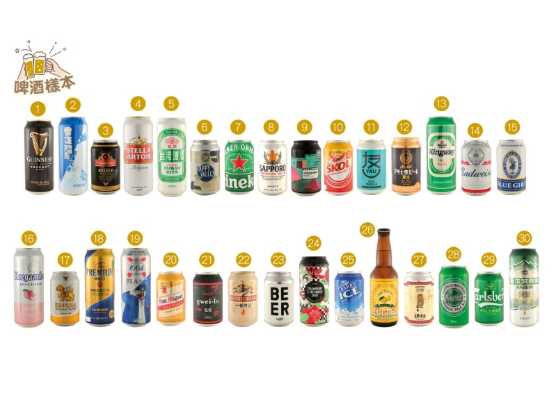 30款預(yù)先包裝啤酒資料和測(cè)試結(jié)果。 消委會(huì)圖片