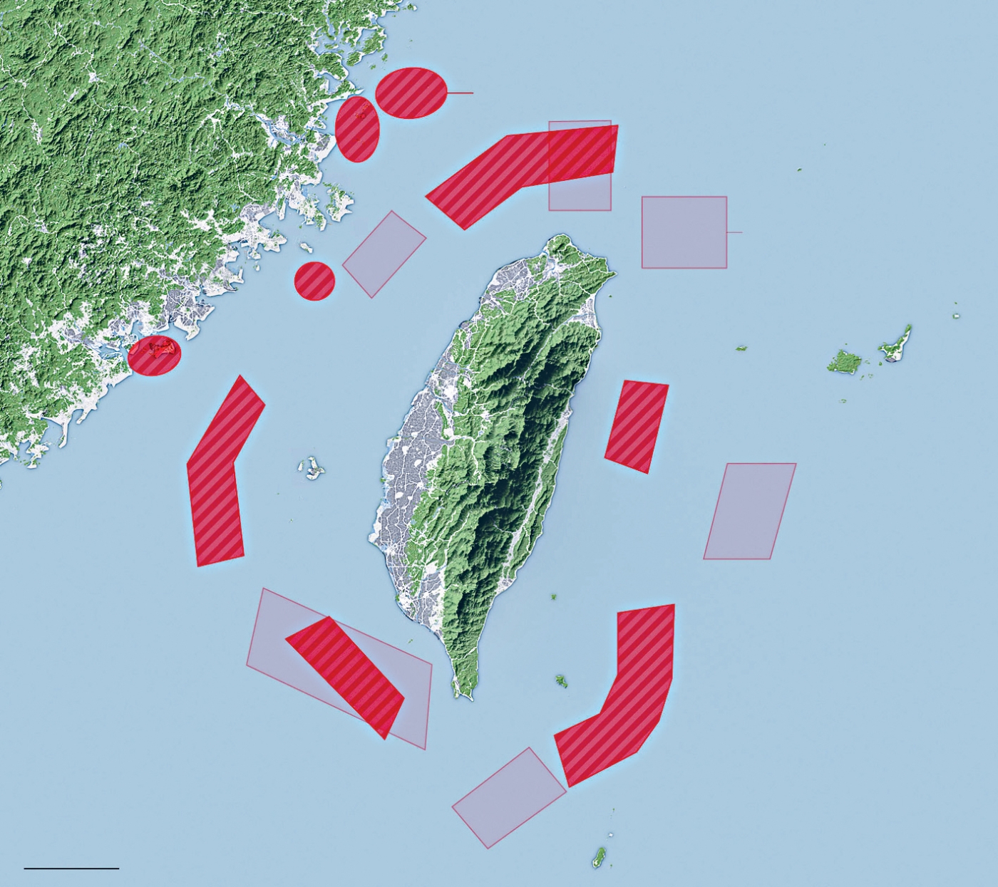 解放軍近年臺(tái)海軍演范圍