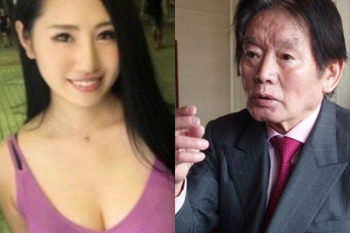 須藤早貴（左）與野崎幸助（右）。 Twitter