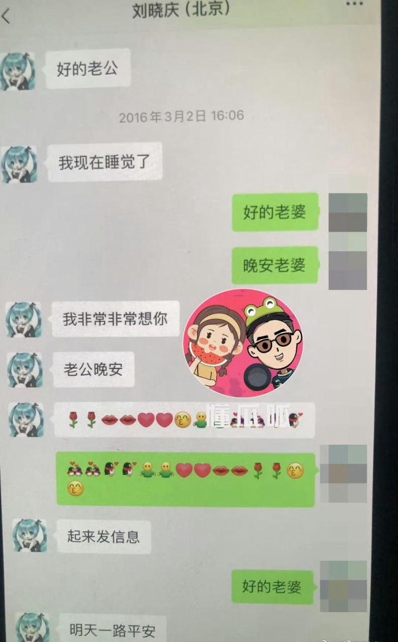劉曉慶聊天截圖疑曝光。 （微博圖片）