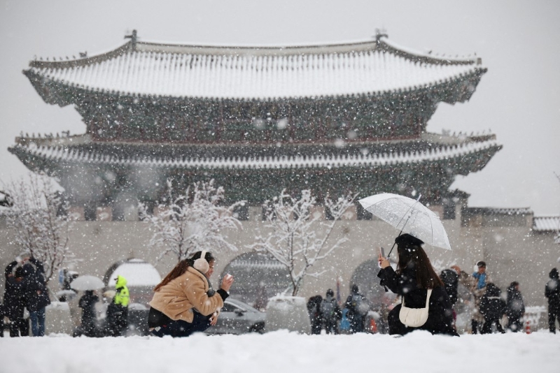 首爾降下破紀(jì)錄暴雪。