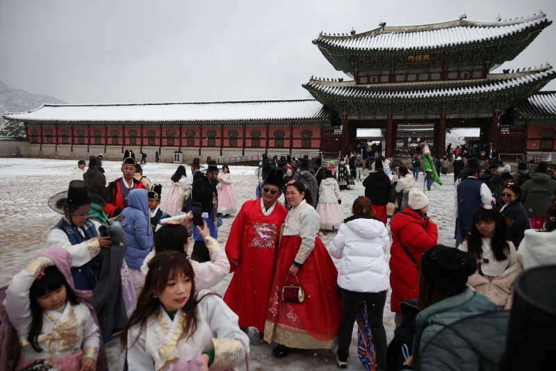 首爾降暴雪。