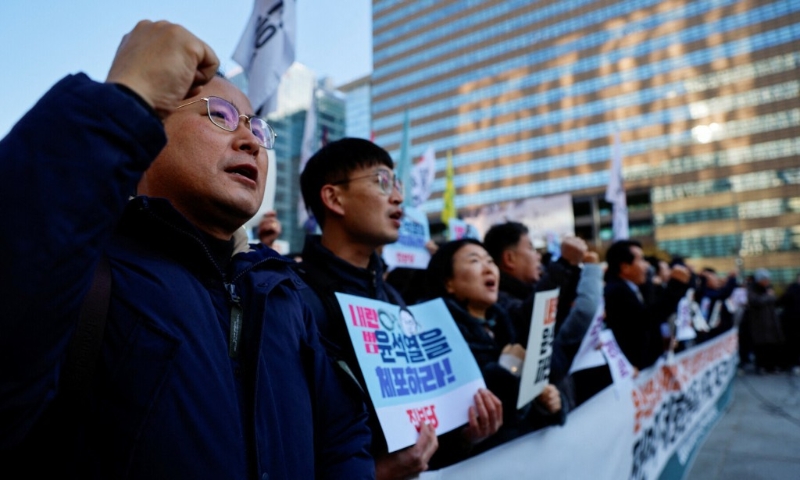 韓國(guó)民眾不滿尹錫悅。路透社