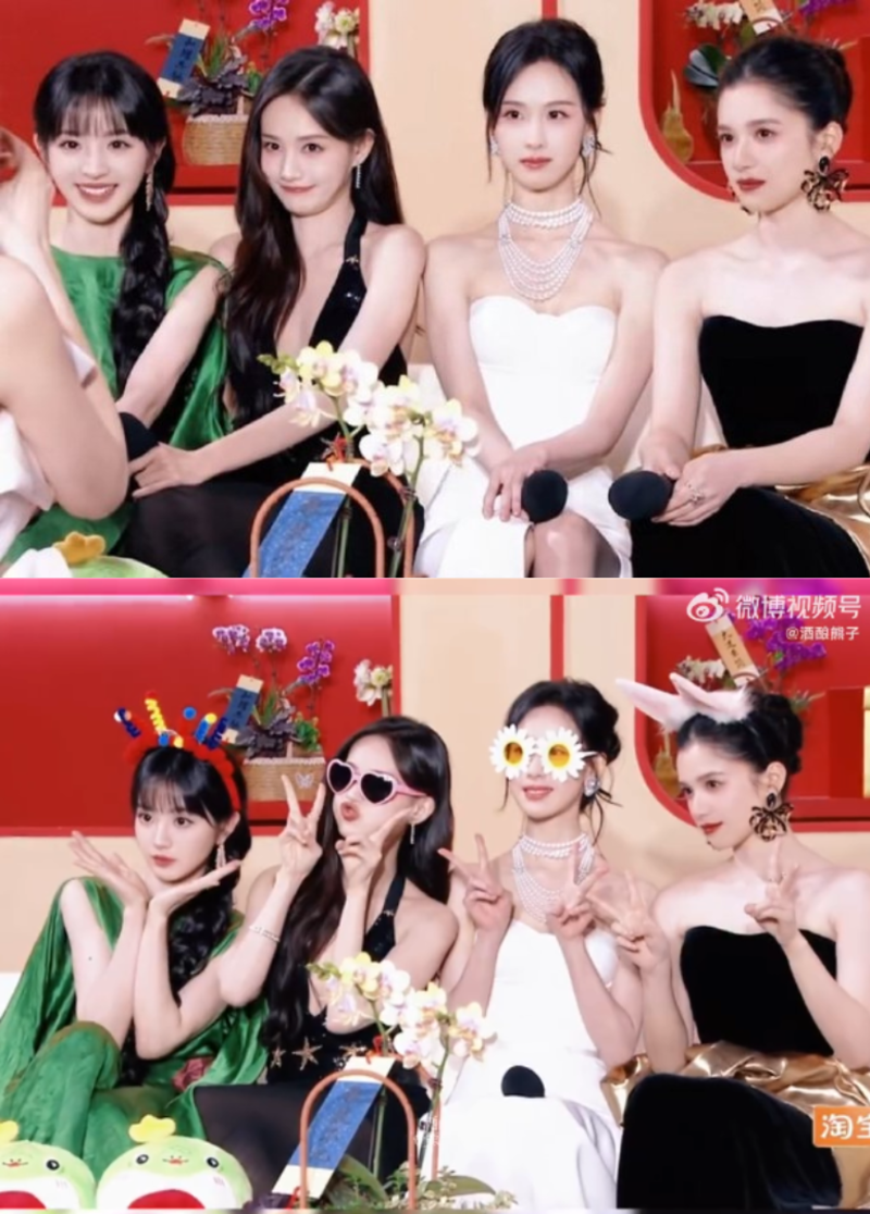 田曦薇、李一桐、陳都靈、張婧儀4人同框拍攝短片。.png