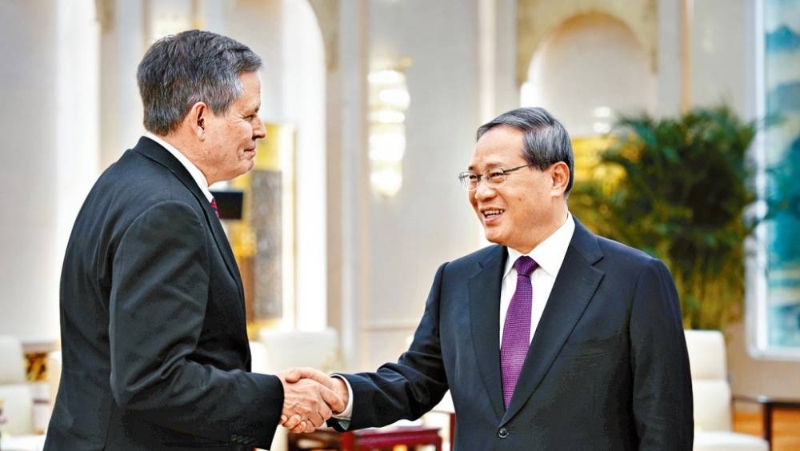 總理李強(qiáng)前日會(huì)晤美參議員戴安斯。