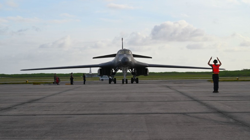 美國(guó)B-1轟炸機(jī)部署到印度洋迪戈加西亞島。 路透社