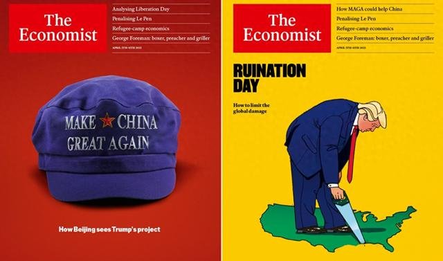 今期《經(jīng)濟(jì)學(xué)人》發(fā)布了兩個(gè)不同版本的封面。.jpg