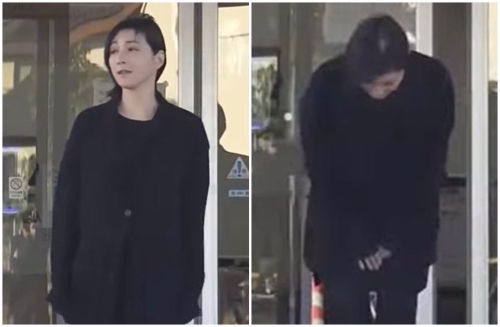 廣末涼子16日獲釋?zhuān)袂橄喈?dāng)憔悴并鞠躬道歉。