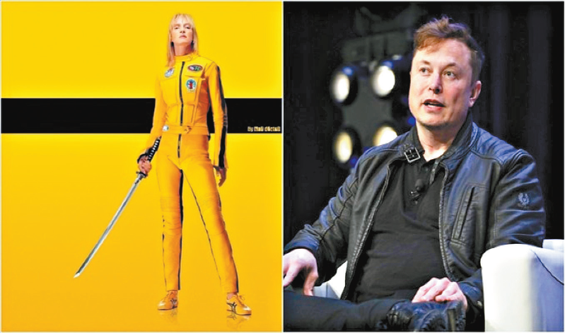 馬斯克上載電影《標(biāo)殺令》（Kill Bill）的海報(bào)