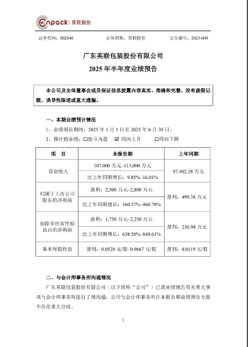 業(yè)績(jī)預(yù)告
