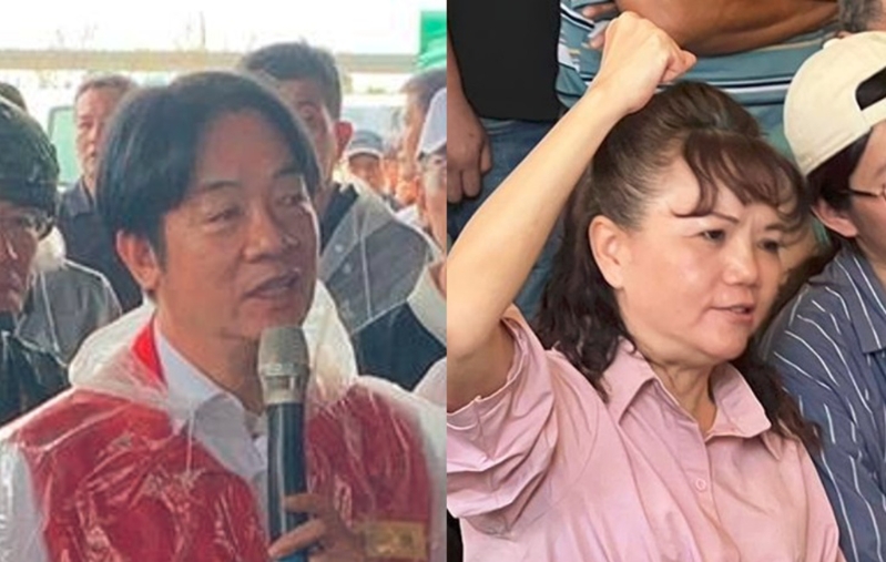 賴清德(左)2024大選獲4成選票，但在陳玉鈴(右)罷免案，挺綠僅開出選區(qū)1成選票。