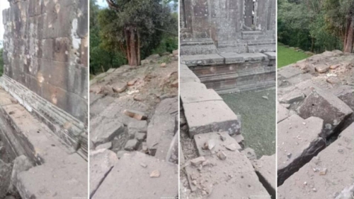 柬軍指控泰軍炮火猛烈攻擊柏威夏寺，令到該寺?lián)p毀