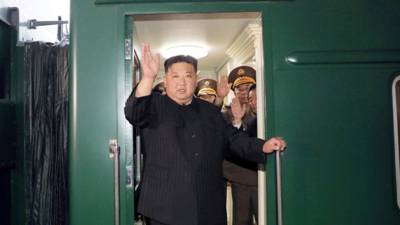 2023年9月，金正恩乘專列離開俄羅斯。