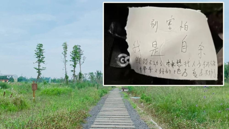 成都女子公園自縊，遺書惹“外賣騎手”猜測(cè)。
