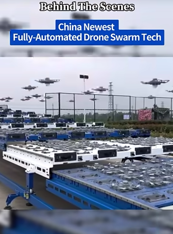 中國科技公司展示新型無人機(jī)貨柜收發(fā)集群技術(shù):一鍵快速放飛和回收數(shù)千架無人機(jī)