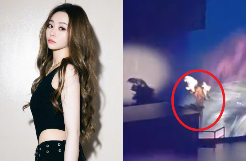 張靚穎演唱會突墜落2米高舞臺，現(xiàn)場觀眾全嚇呆。