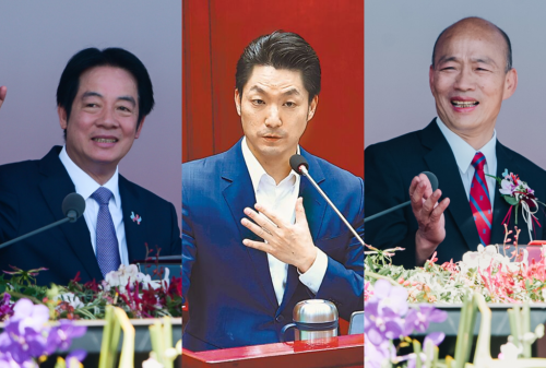 傳賴清德(左)為安撫黨員喊出“蔣萬(wàn)安(中)沒有那么強(qiáng)，跟韓國(guó)瑜(右)差不多而已”，引發(fā)討論。