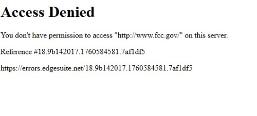 記者瀏覽FCC官網(wǎng)被拒。