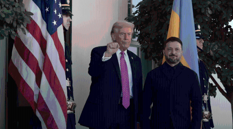 美國(guó)總統(tǒng)特朗普與烏克蘭總統(tǒng)澤連斯基于周五（17日）在白宮會(huì)晤。