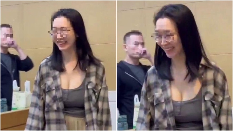 陳志的陸籍親信李添，在臺灣的助理劉純妤，以15萬交保后開心離開北檢。