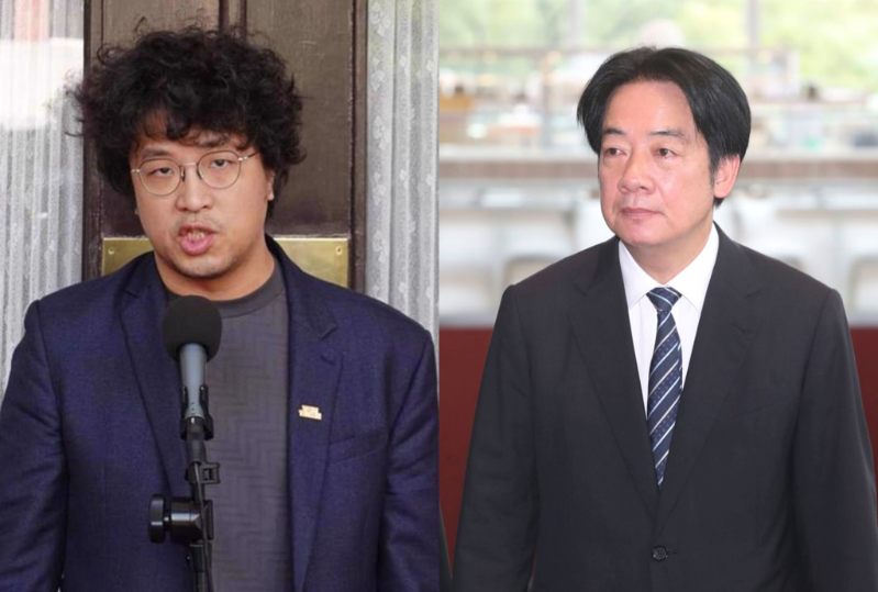 沈伯洋(左)是否參選臺(tái)北市長(zhǎng)熱議不斷，謝寒冰催促民進(jìn)黨主席賴清德(右)趕快提名。